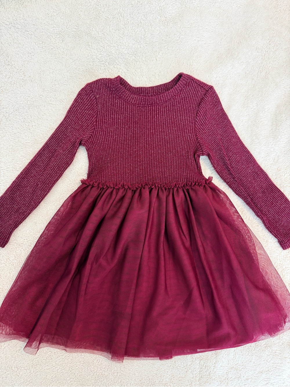 Cat & Jack Magenta Knit Bodice Tulle Skirt Dress 4T